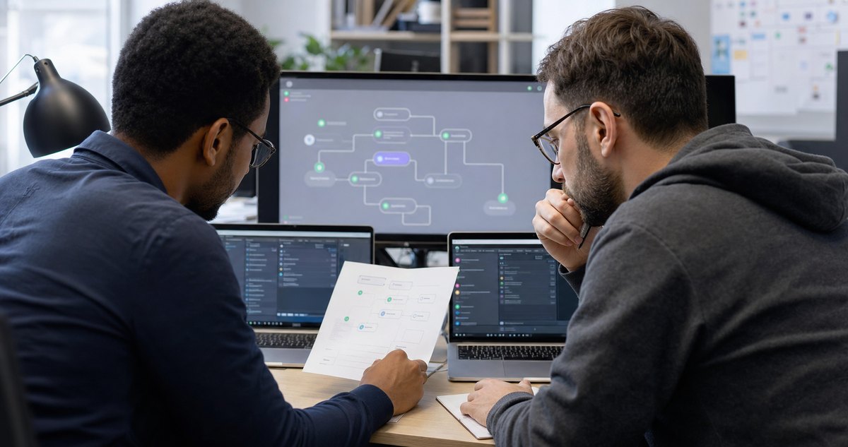 Administrators testing a server automation workflow