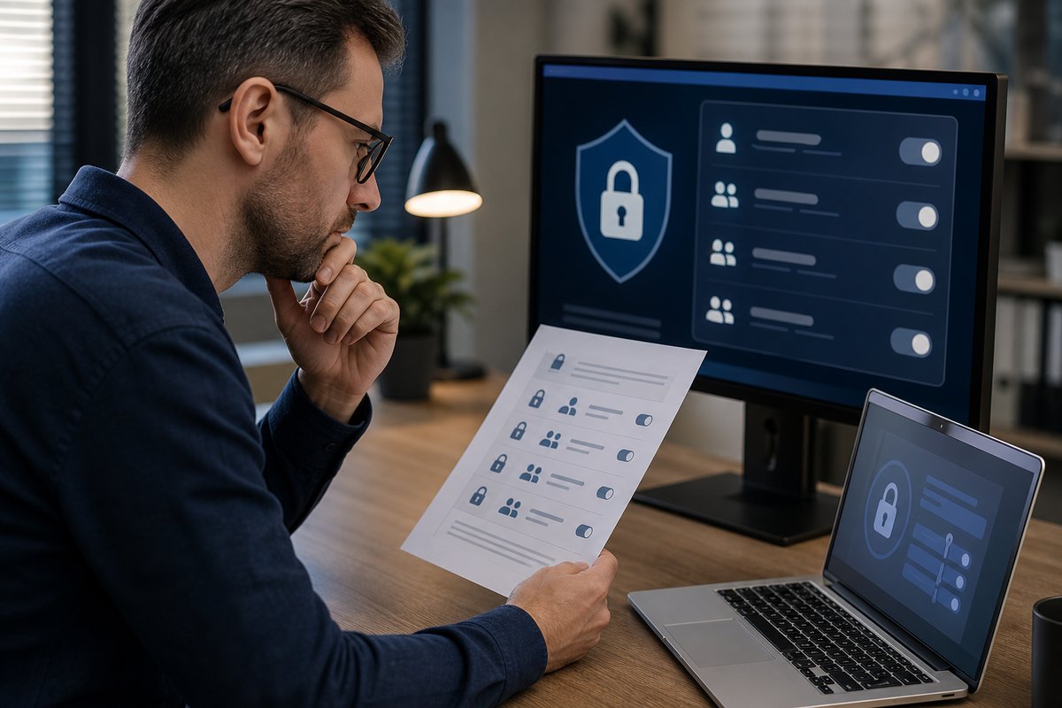 Administrator reviewing secure bot permissions